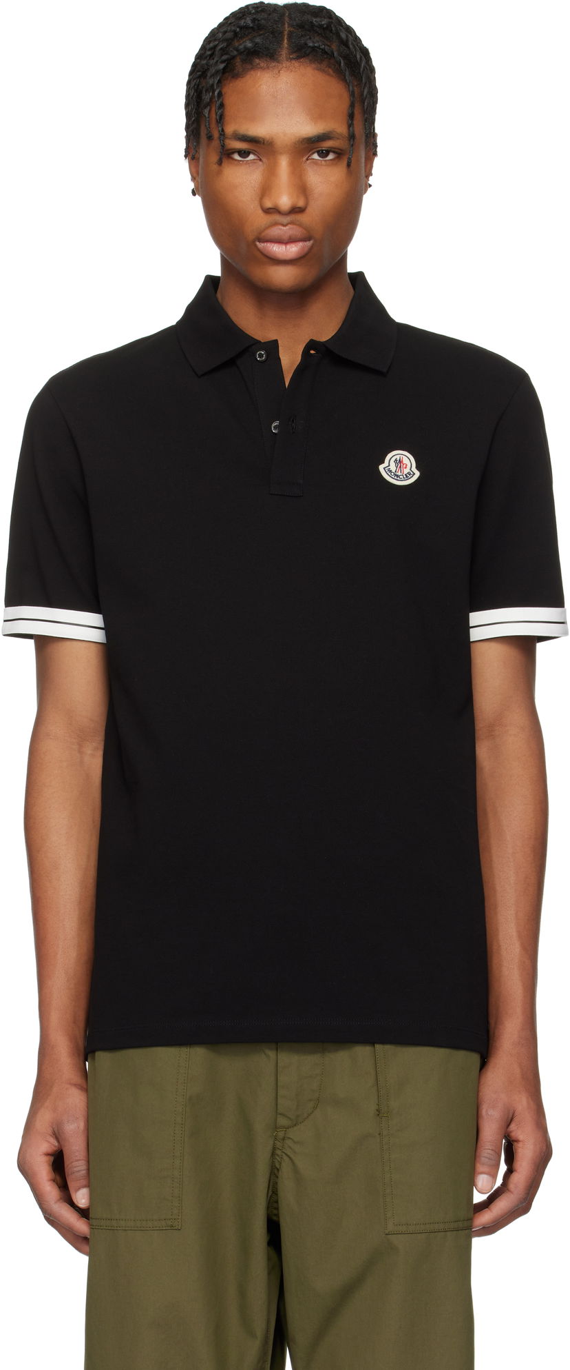 Polo majica Moncler Moncler Archivio Short Sleeve Polo Črna | K10918A0002789ALK
