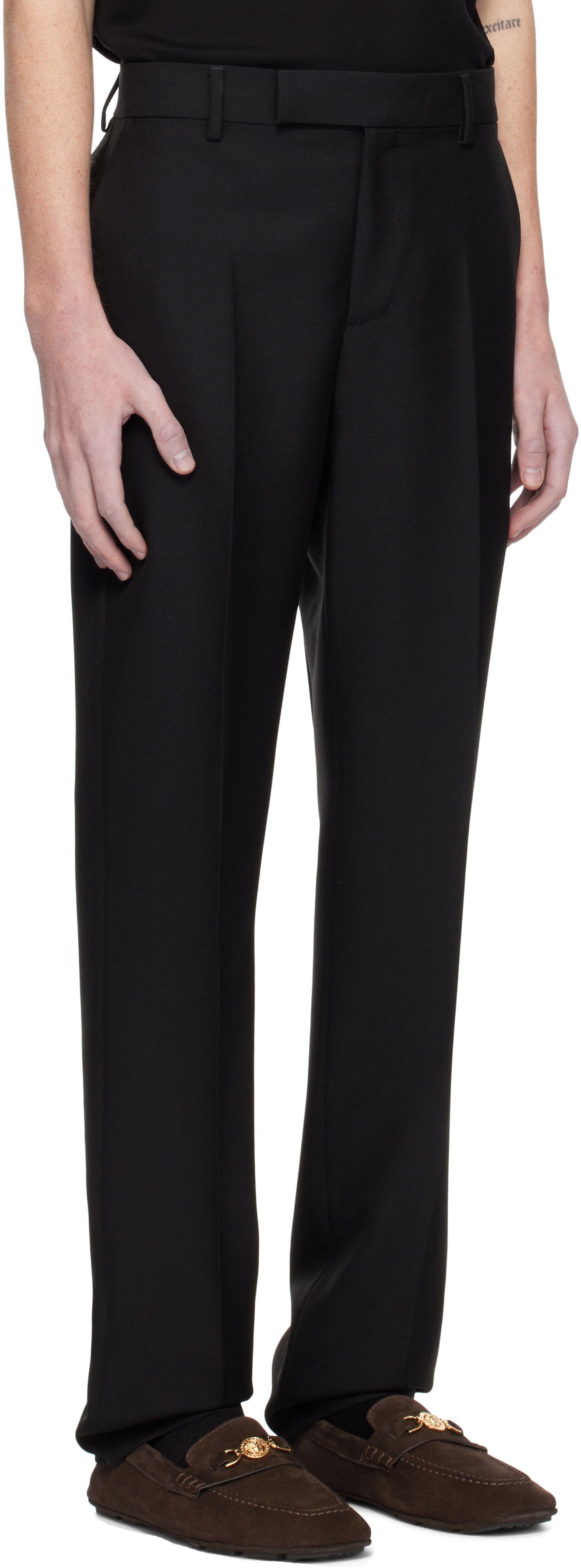 Hlače Versace Formal Mohair-Blend Trousers Črna | 1016648_1A11068, 1