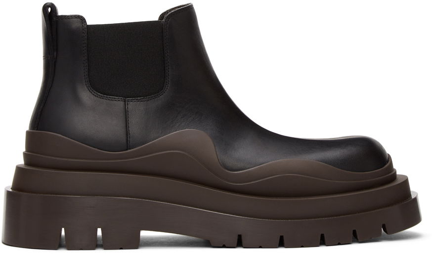 Superge in čevlji Bottega Veneta Low The Tire Chelsea Boots "Black Brown" Črna | 630300 VBS50, 0