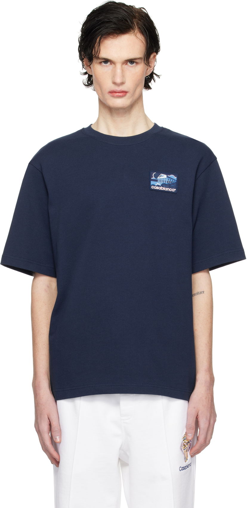 Majica Casablanca Temple Patch T-Shirt Mornarica | MPS25-JTS-027-01