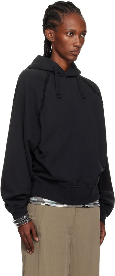 Pulover Stone Island Brushed Organic Cotton Fleece Hoodie Črna | K2S15 6100023 S0A20, 1