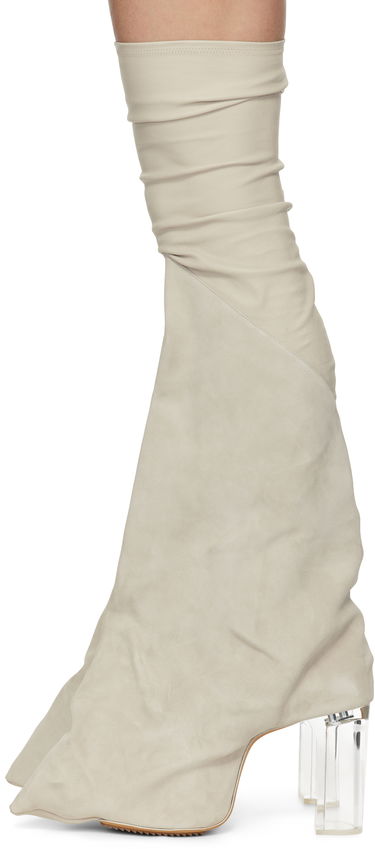 Nogavice Rick Owens Rick Owens Hollywood Taco Kiss Tall Boots Bež | RR01E5843 LSLVS0, 2