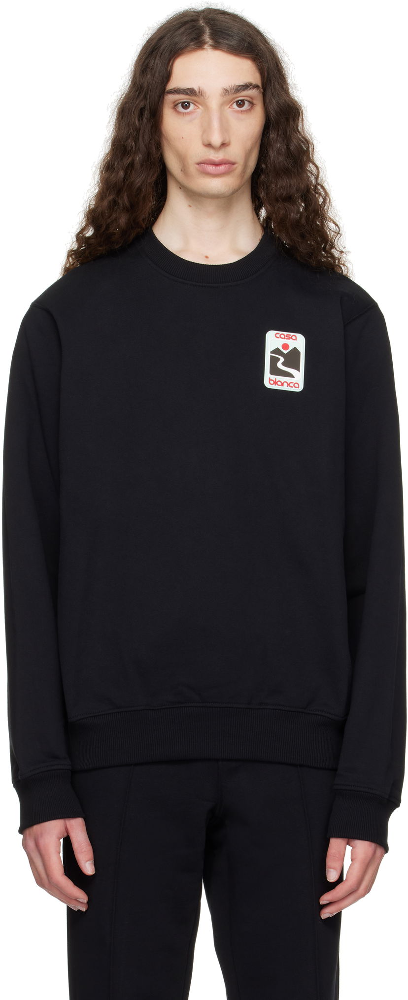 Pulover Casablanca Casablanca Sunset Valley Sweatshirt Črna | U-MPF25-JTP-293-01