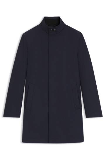 Plašči BOSS Washable Coat with Concealed Closure Mornarica | 50546964