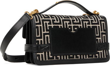 Torba za čez ramo Balmain Balmain B-Buzz 24 Canvas and Leather Bag Črna | EN1DA829TJGH, 2