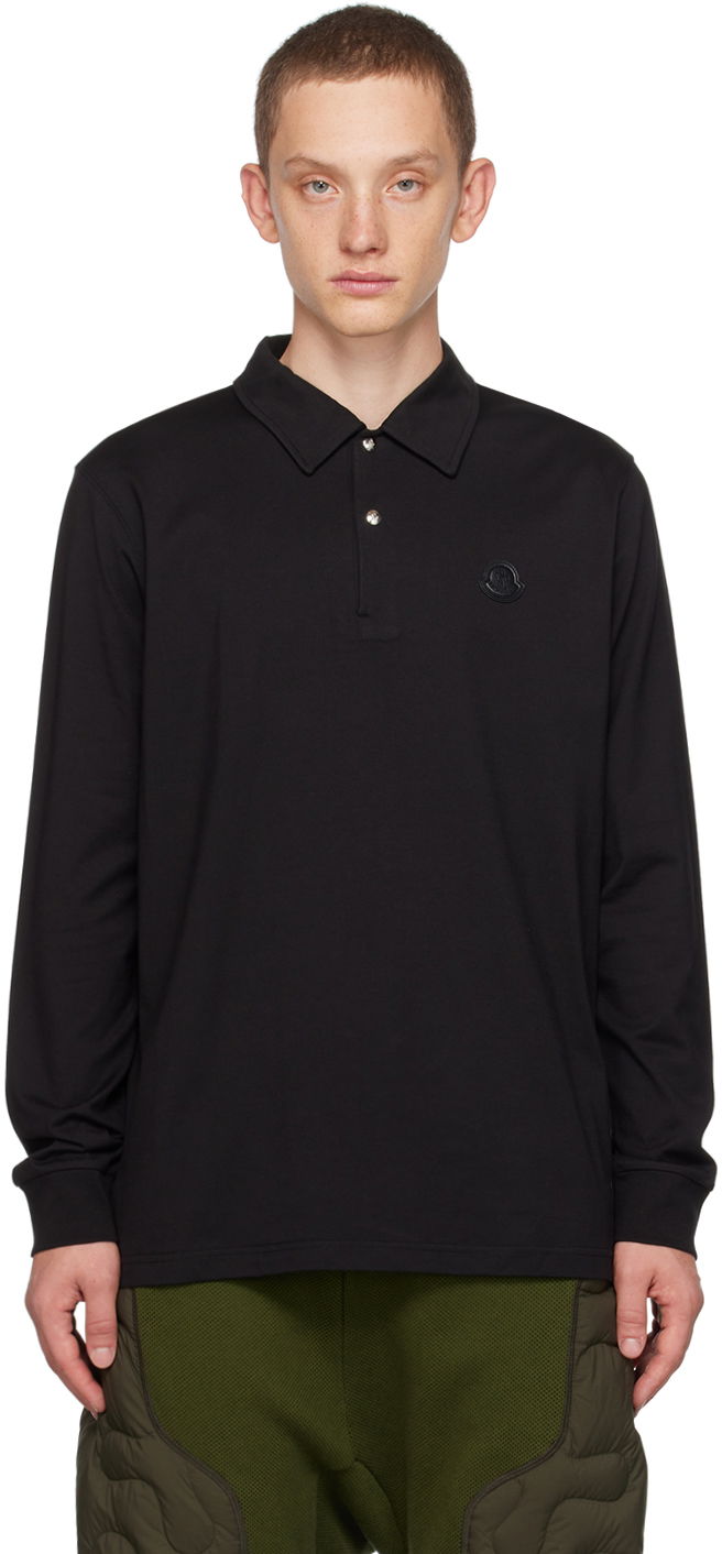 Polo majica Moncler Patch Črna | I20918B00005 89A9N, 0