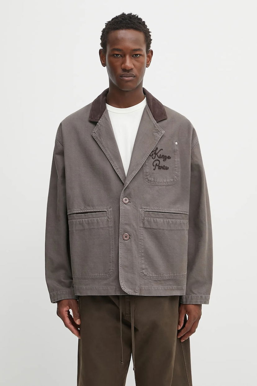 Jakna KENZO Kenzo Chainstitch Workwear Jacket Siva | FF65VE2349GU