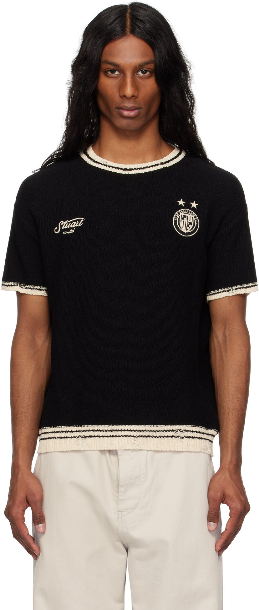 Pleteni pulover Andersson Bell Andersson Bell Football Short Sleeve T-Shirt Črna | atb1285m