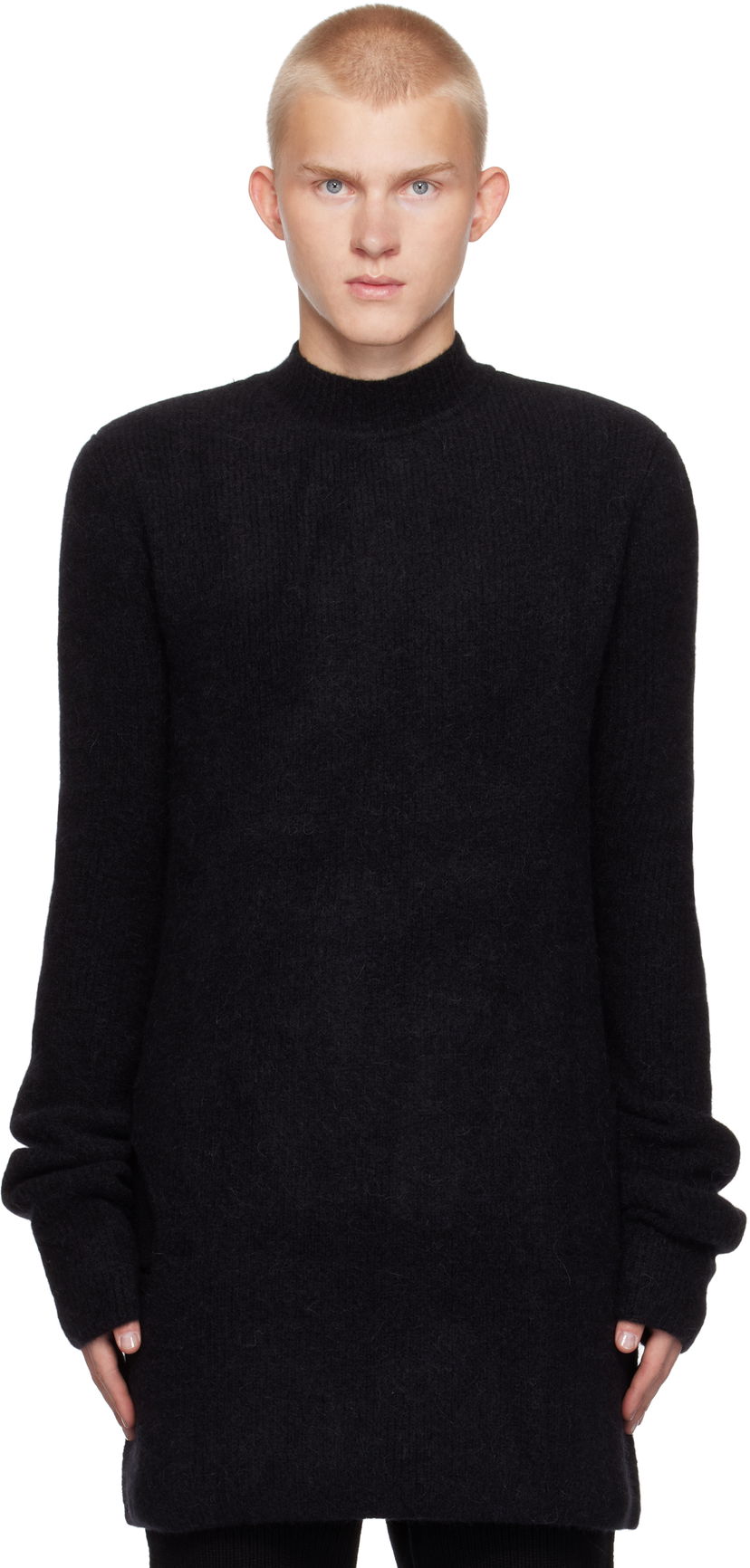 Pleteni pulover Rick Owens Alpaca Knit Sweater Črna | RR02D6695 KWP