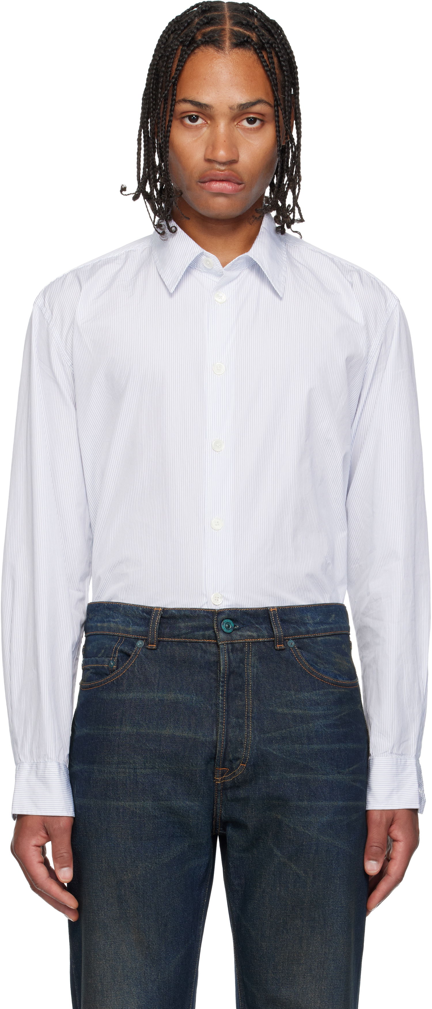 Srajce OUR LEGACY Beyond Striped Button-Up Shirt Bela | M4252BD, 0
