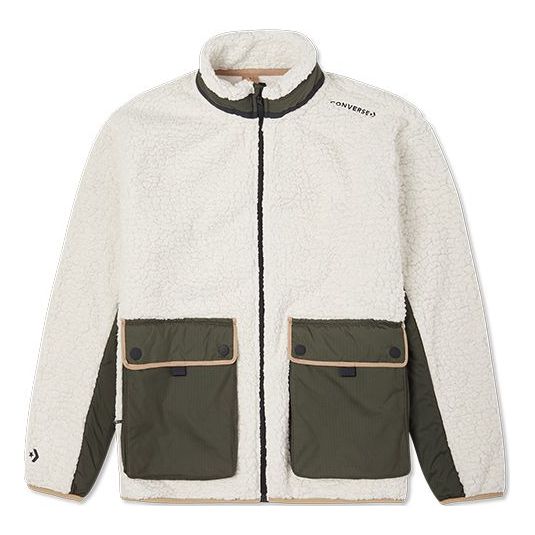 Jakna Converse Converse Retro Contrast Stitch Sherpa Jacket Bela | 10021937-A05