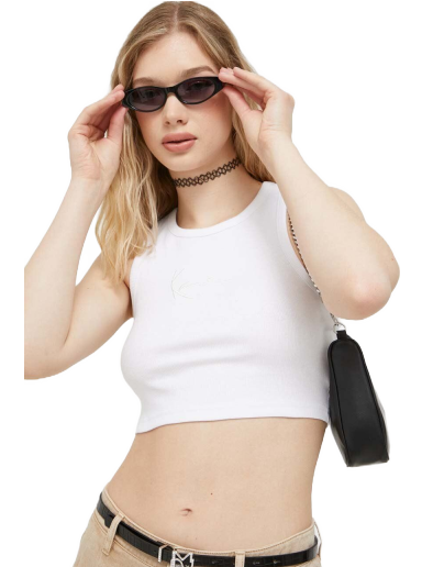 Krop-top Karl Kani Signature Crop Top Bela | 6131201