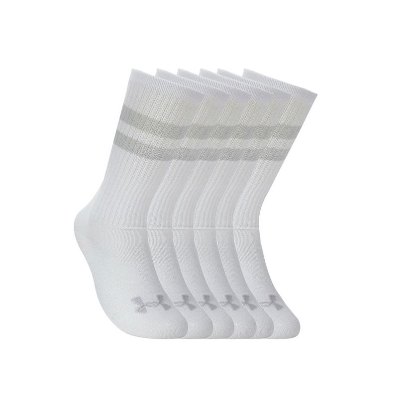 Nogavice Under Armour Under Armour Essential Crew Socks 6-Pack Bela | 1387058-100