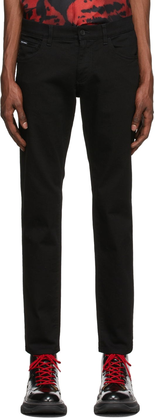 Kavbojke Dolce & Gabbana Black Stretch Skinny Jeans Črna | GY07CD G8CN9