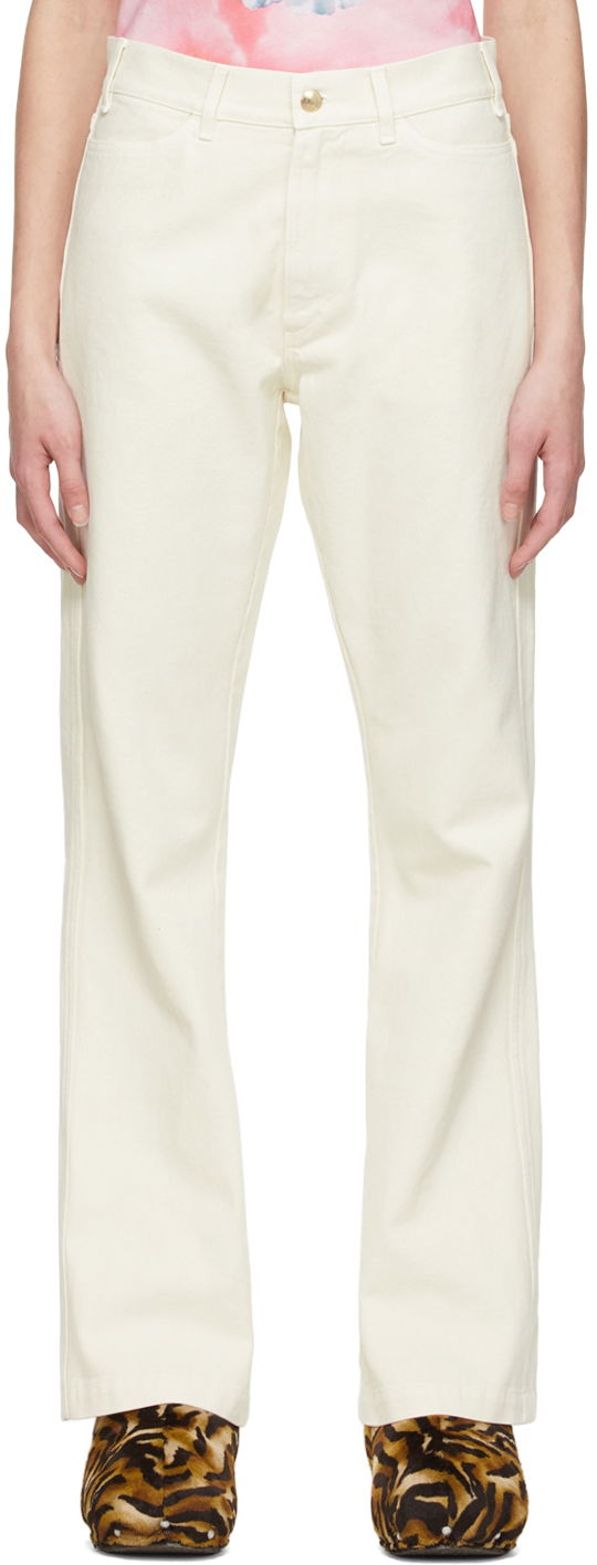 Hlače Stockholm (Surfboard) Club Flared Trousers Bela | FOG