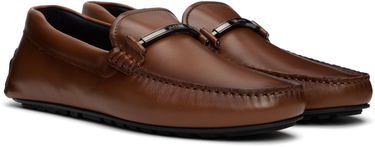 Superge in čevlji BOSS Leather Loafers with Branded Hardware Črna | 50548100, 5