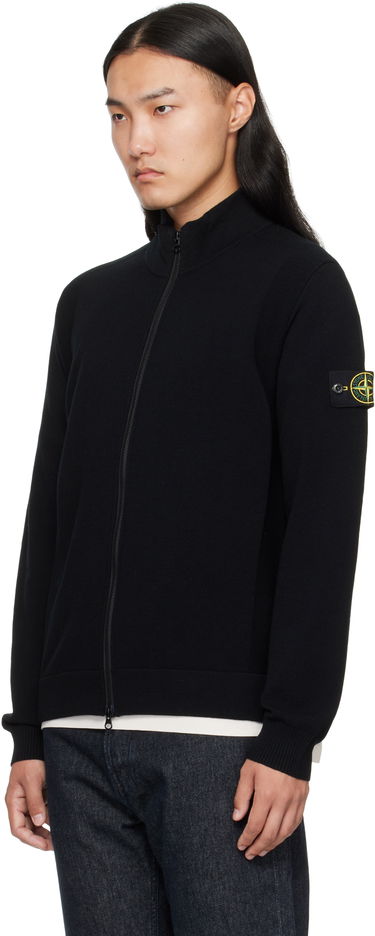 Pulover Stone Island Stone Island Stretch RWS Wool Zip-Up Sweatshirt Črna | K2S15 5100062 S00A1, 3