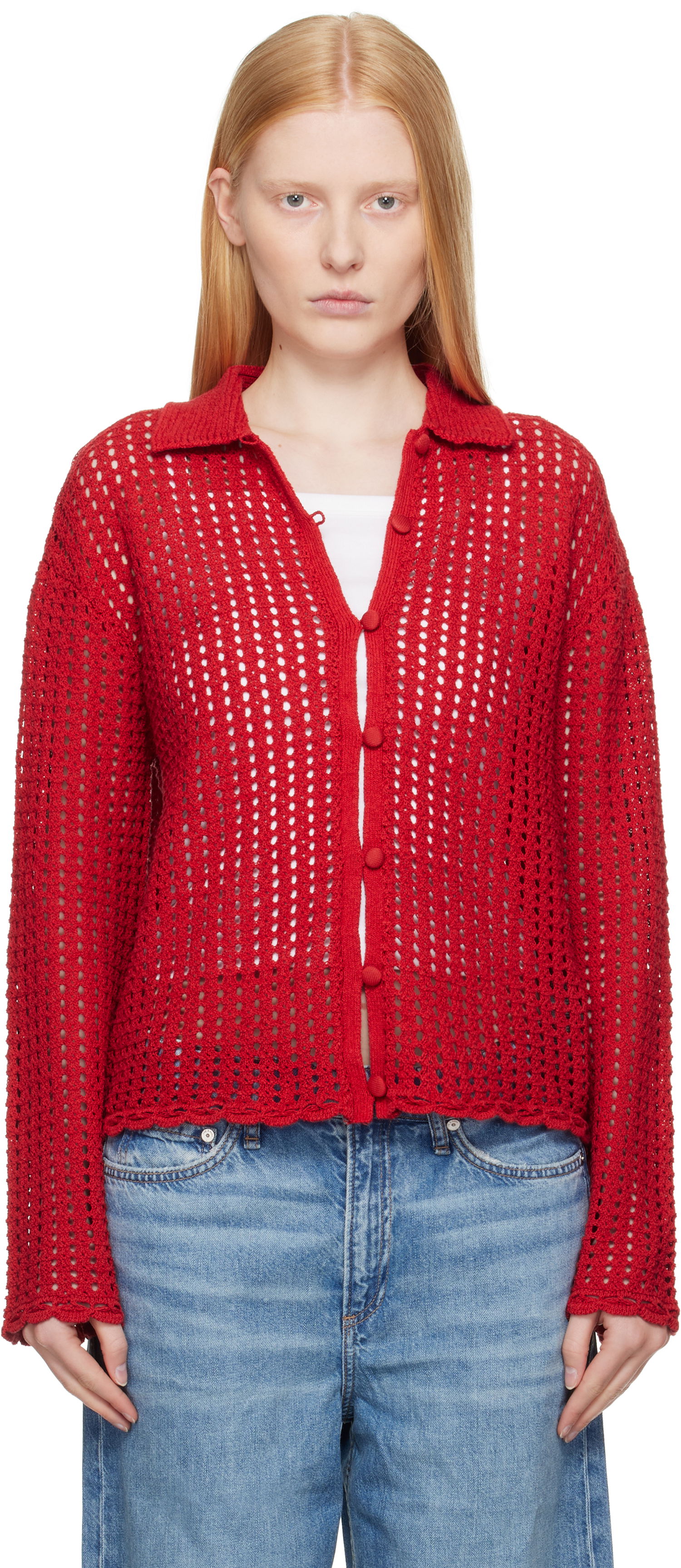Pleteni pulover rag & bone Rag & Bone Khloe Knit Cardigan Rdeča | WAS25P020BR20, 0