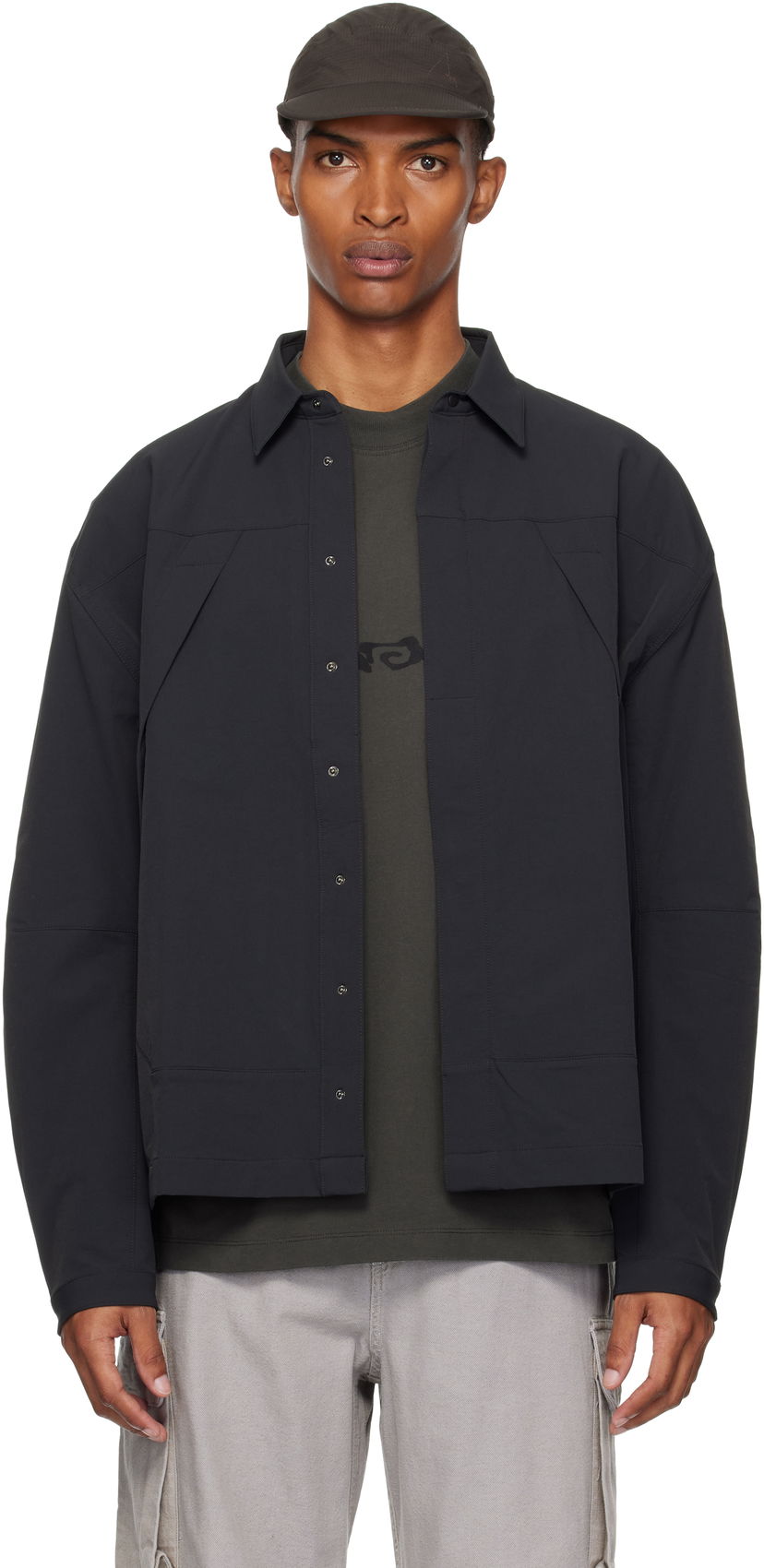 Srajce ROA ROA Utility Overshirt Črna | RBMW0372FA264