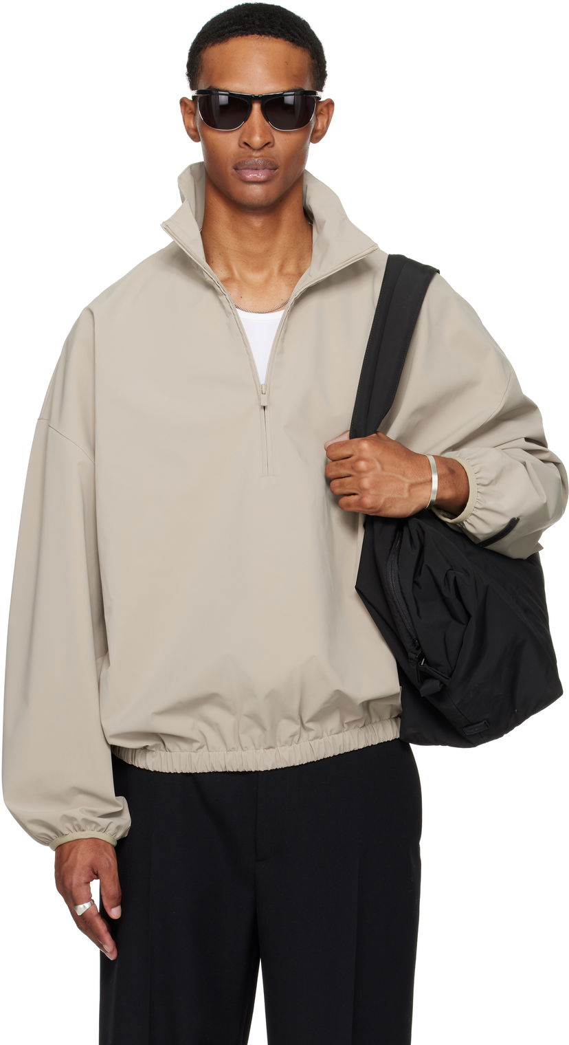 Jakna Fear of God Fear of God ESSENTIALS Sporty Half-Zip Jacket Bež | 202SP256721F