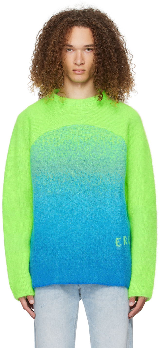 Pleteni pulover ERL Gradient Knit Sweater Zelena | ERL07N001
