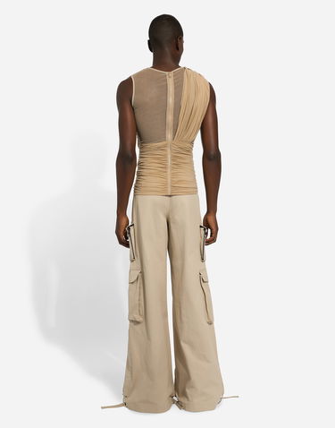 Majica brez rokavov Dolce & Gabbana Stretch Tulle T-shirt With Draping Bež | G8RW3TG7M7SS9000, 3