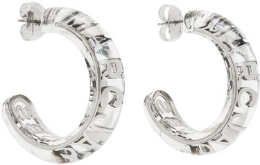 Uhani Marc Jacobs Marc Jacobs Transparent 'The Monogram Hoops' Earrings Kovinski | J207M01PF22, 4