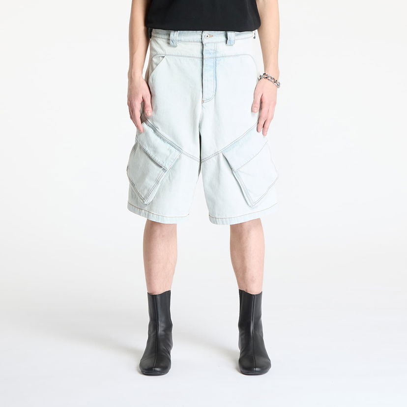 Kratke hlače Marcelo Burlon Marcelo Burlon Wide Cargo Denim Shorts Modra | CMYC003S25DEN0014000