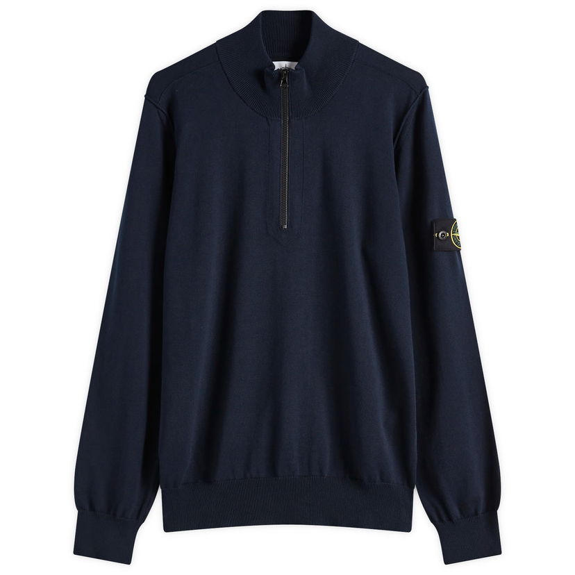 Pleteni pulover Stone Island Stone Island Organic Cotton Half Zip Knit, Size Large Mornarica | K1S155100063-V0020