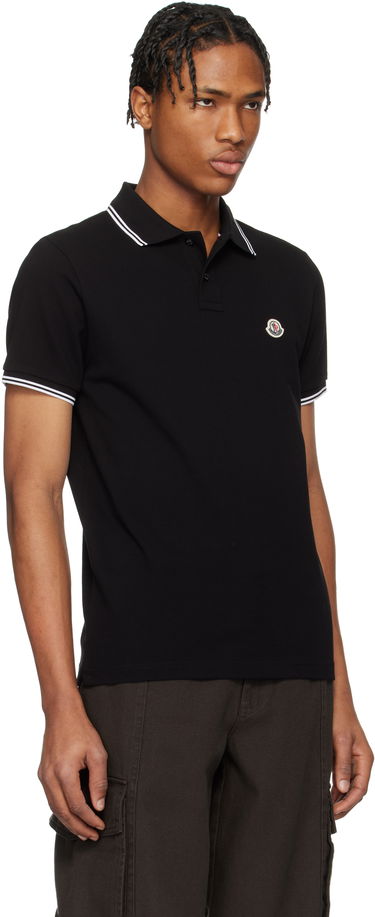 Polo majica Moncler Moncler Cotton Piquet Polo with Striped Trim Črna | K10918A0003184556, 1