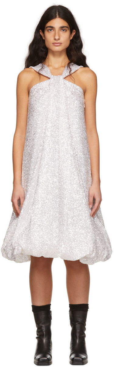 Obleke We11done We11done Sequin Bubble Dress Kovinski | WD-OP1-22-182-W-WH, 0