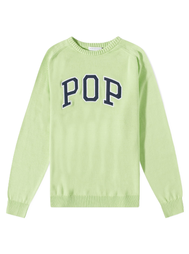 Pleteni pulover Pop Trading Company Arch Crewneck Zelena | POPSS23-06-003