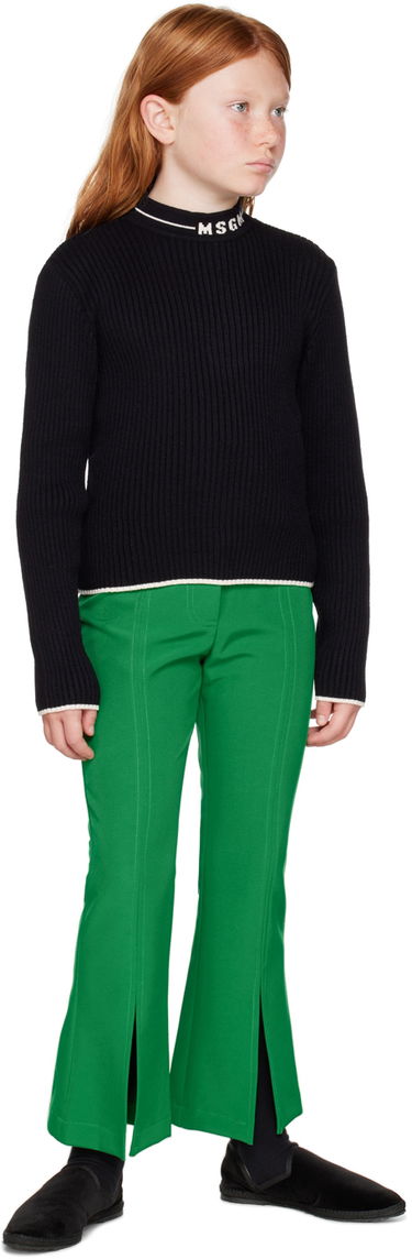 Hlače MSGM MSGM Kids Flared Trousers Zelena | MS029176, 3