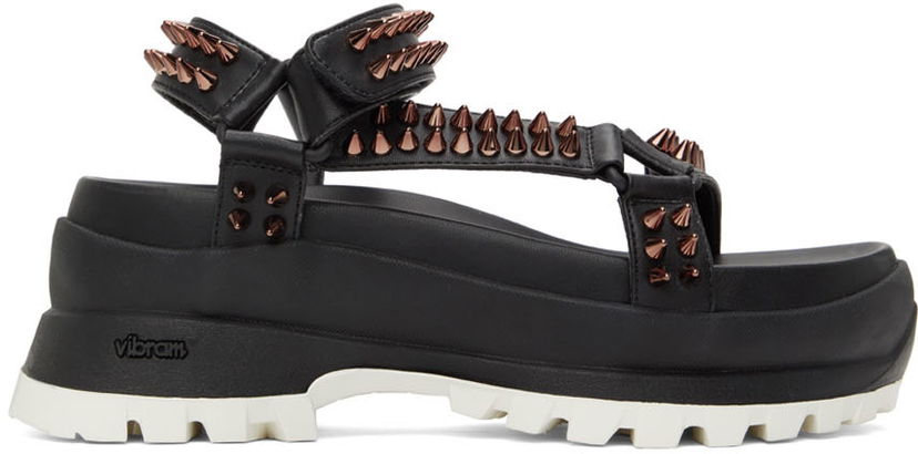 Obleke Stella McCartney Stella McCartney Trace Studded Platform Sandals Črna | 810015KP027