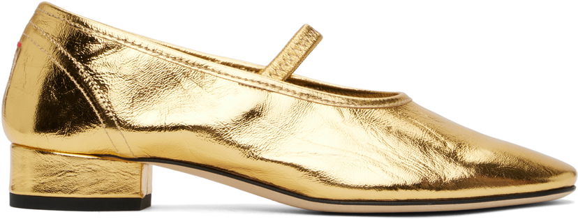 Nega čevljev Aeyde Aeyde Pippa Leather Ballerina Flats Kovinski | A11-FL-GLVR25RO126-SS25-902-068