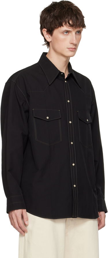 Srajce LEMAIRE Western Snap-Button Shirt with Contrast Stitching Črna | SH1193 LF1475, 1