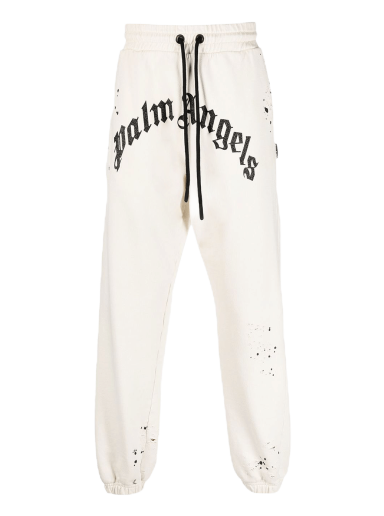 Trenirka Palm Angels GD Glittered Logo Sweatpants Bela | PMCH011F22FLE0030310