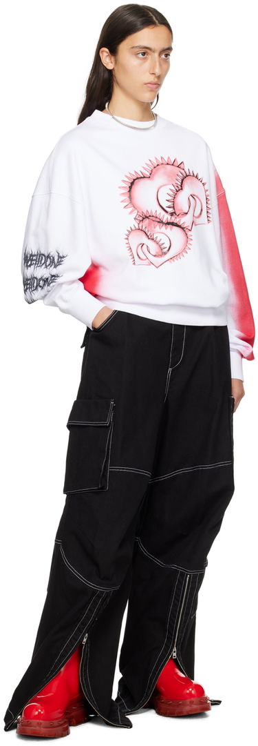 Pleteni pulover We11done Printed Sweatshirt Bela | WD-TS3-23-710-U-WH, 3