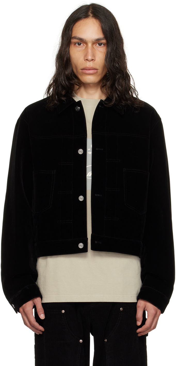 Jakna We11done We11done Velvet Crop Jacket Črna | WD-JK3-23-041-M-BK