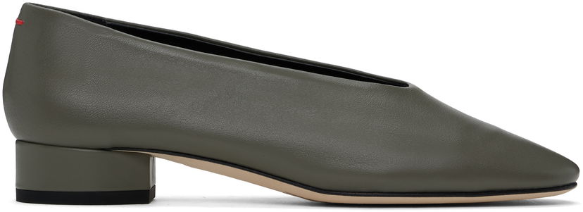 Oblačila Aeyde Aeyde Delia Leather Ballerina Flats Zelena | A11-FL-GLVR25BL18-FW24-1007-007