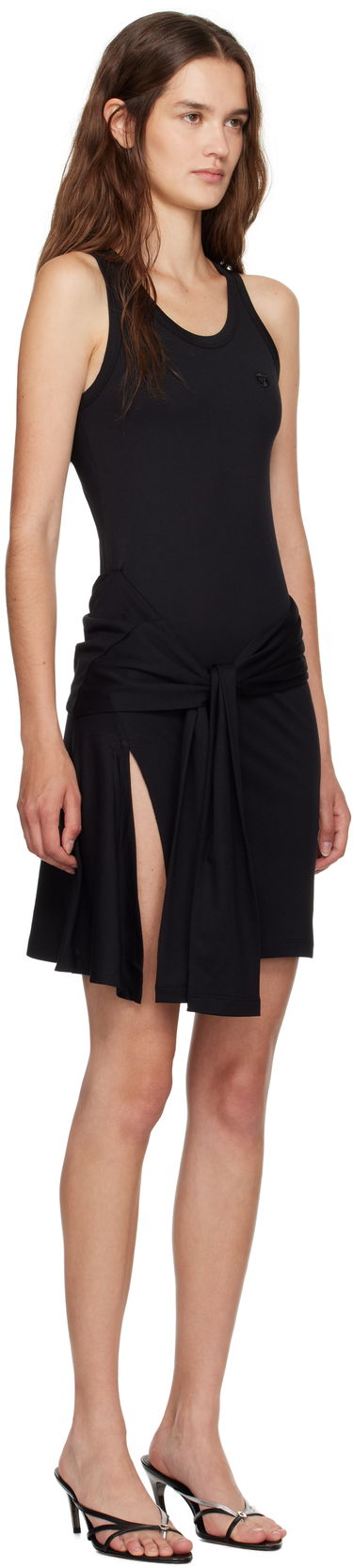 Obleke Coperni Coperni Knotted Jersey Minidress Črna | COPJS160F5009, 1