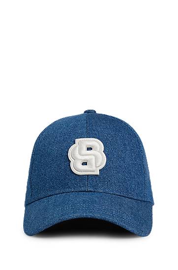 Kapa BOSS Denim Cap with Double B Monogram Modra | 50539517