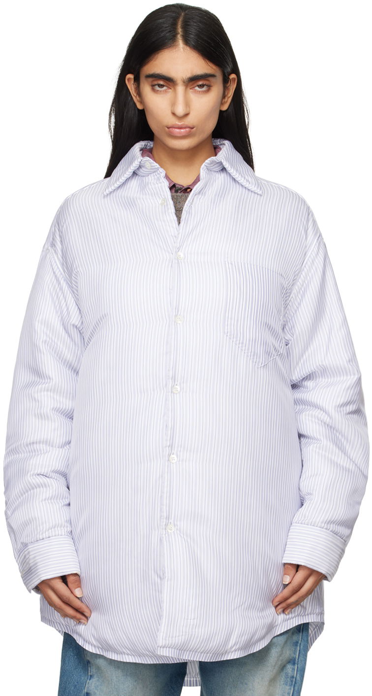 Srajce Maison Margiela Padded Stripe Shirt Modra | S50DT0040 M35204