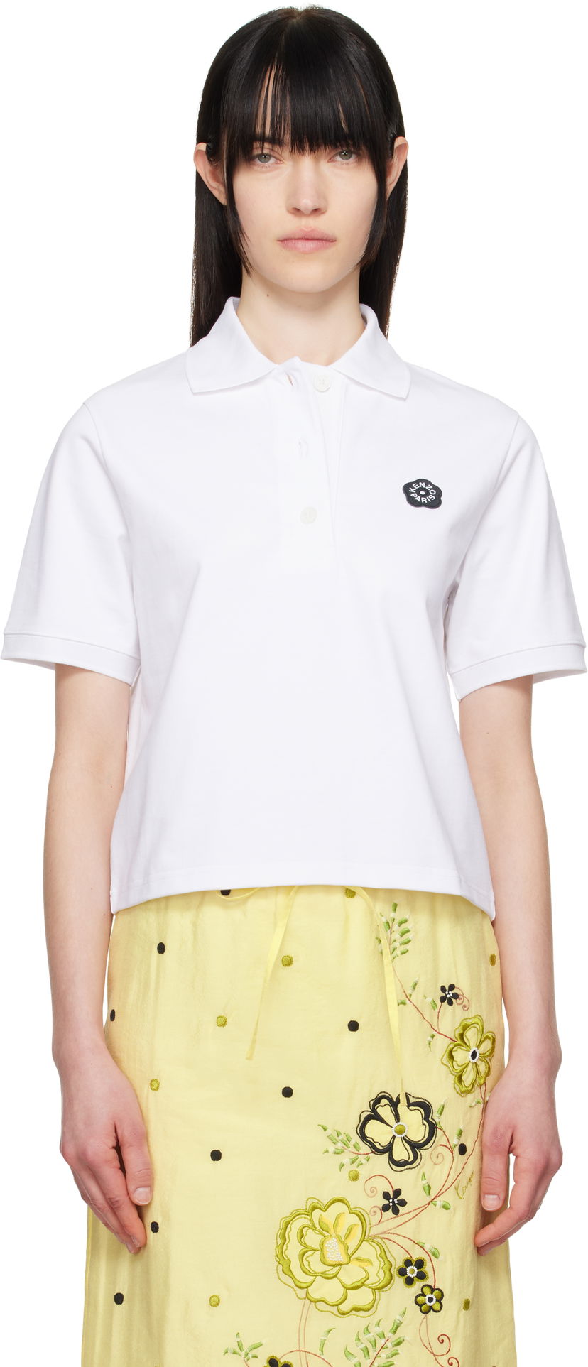 Polo majica KENZO Kenzo Paris 'Boke Flower 2.0' Embroidered Polo Bela | FF52TS1604SB
