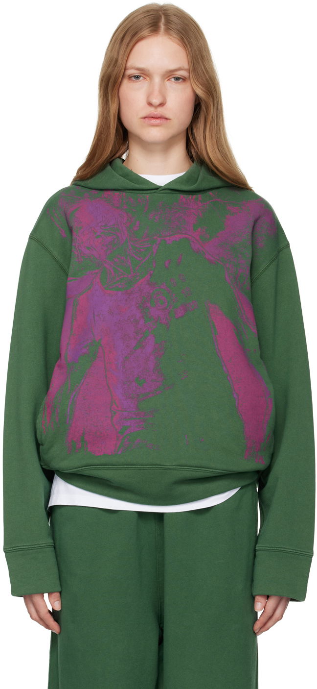 Pulover Maison Margiela Hoodie Unbrushed Zelena | SH2GU0013 M25004
