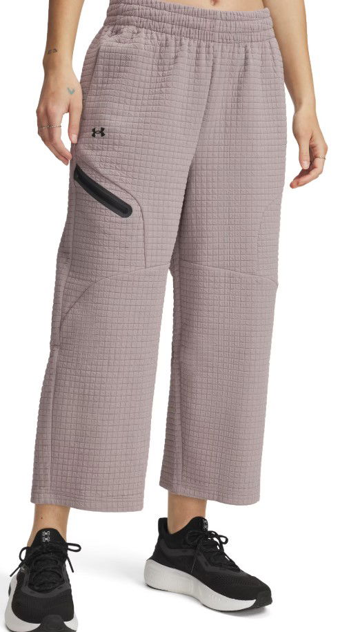Trenirka Under Armour Under Armour Unstoppable Fleece Grid Crop Pants Lila | 1386492-015