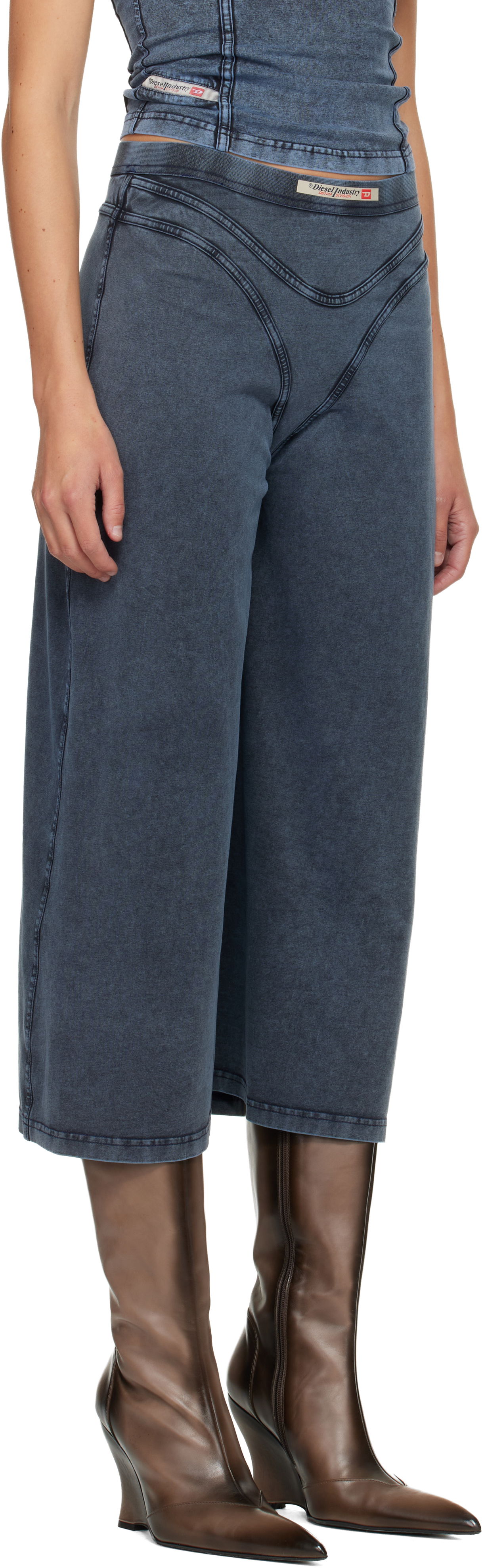 Krila Diesel O-Alline Washed V-Panel Midi Skirt Modra | A18394 0KIBY, 1