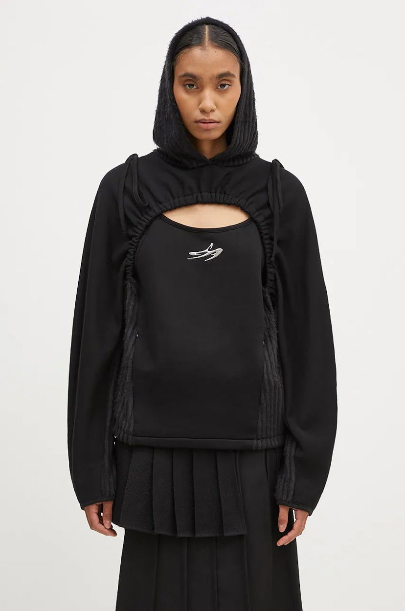 Pulover Andersson Bell Hoodie Shirring Cut Out Črna | atb1193w