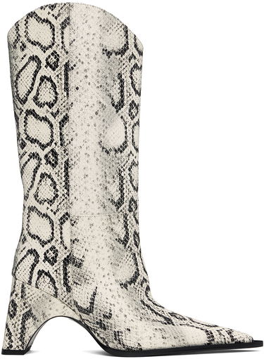 Superge in čevlji Coperni Snake Print Bridge Cowboy Boots Bela | COPSH16F6003, 0