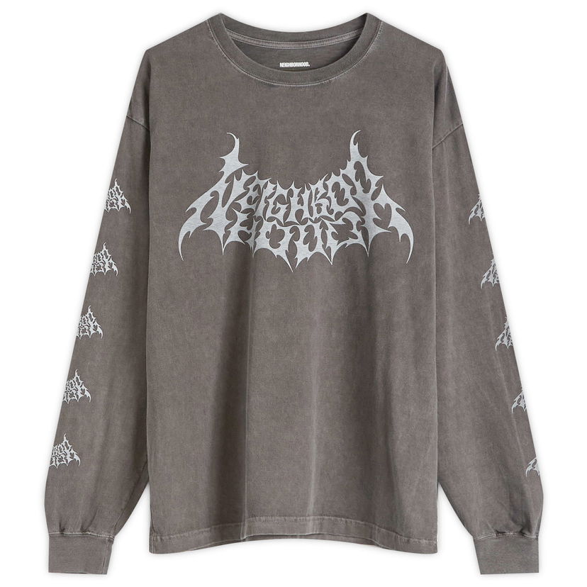 Majica Neighborhood Neighborhood LS-4 Graphic Long Sleeve T-Shirt, Size Large Siva | 251PCNH-LT04-BLK